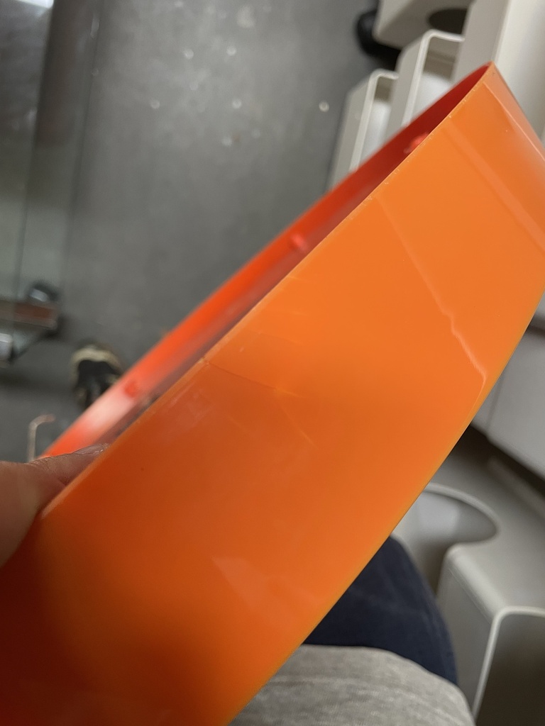 Miroir rond en plastique orange
