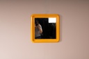 Miroir carré en plastique orange - 2