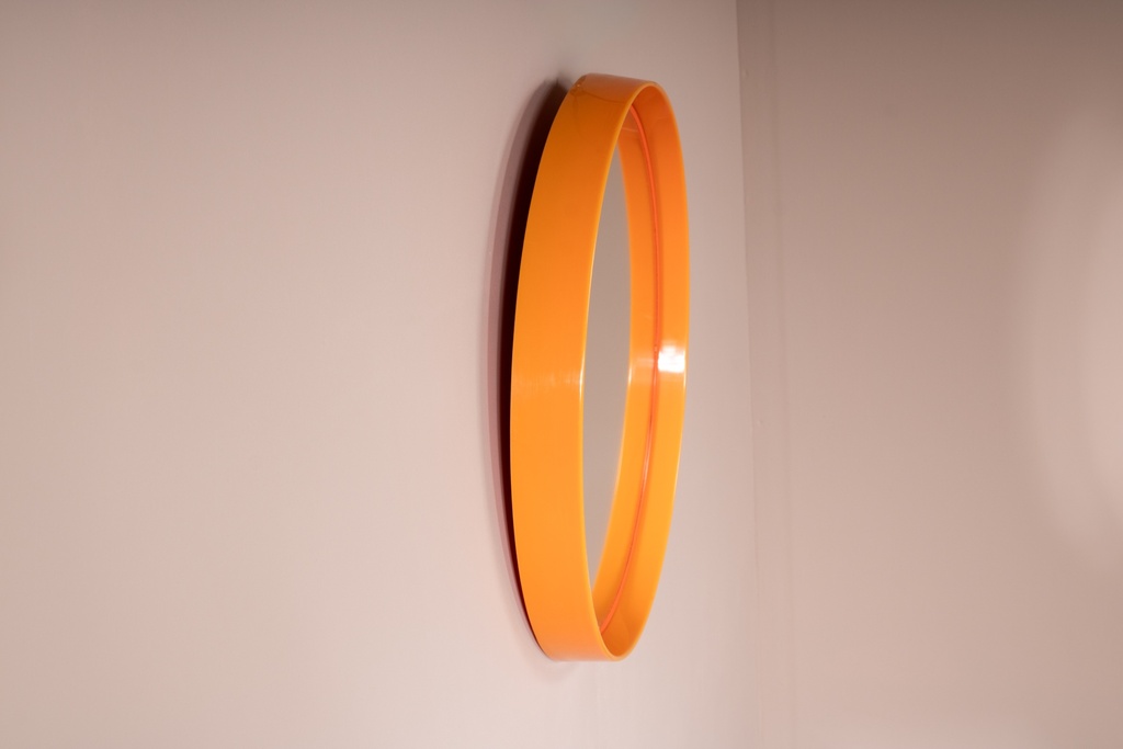 Miroir rond en plastique orange-3