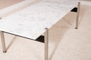 Table basse rectangulaire marbre et chrome -3