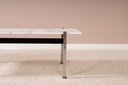 Table basse rectangulaire marbre et chrome -4