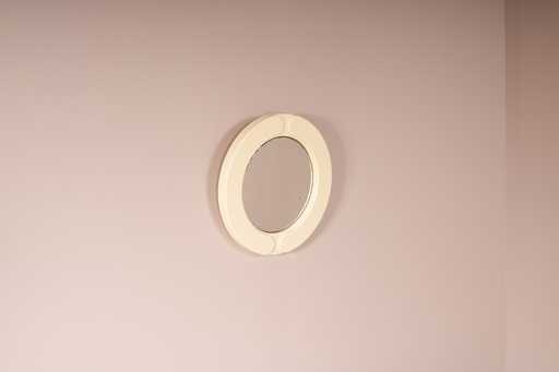Miroir rond en plastique blanc