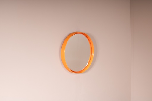Miroir rond en plastique orange