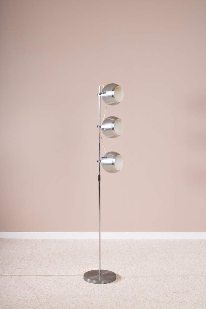 Lampadaire eyeball en alu brossé